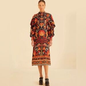 FARM Rio Nature Beauty Long Sleeve Dress Size M